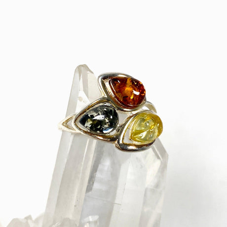 Baltic Amber multi-drop ring AMB165 - Nature's Magick