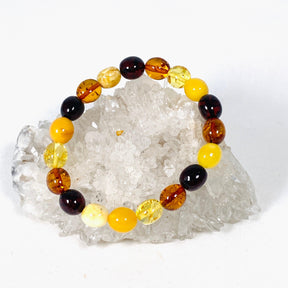 Baltic Amber multi stone 7mm beaded bracelet AMB188 - Nature's Magick