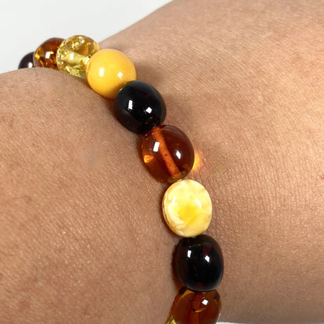 Baltic Amber multi stone 7mm beaded bracelet AMB188 - Nature's Magick