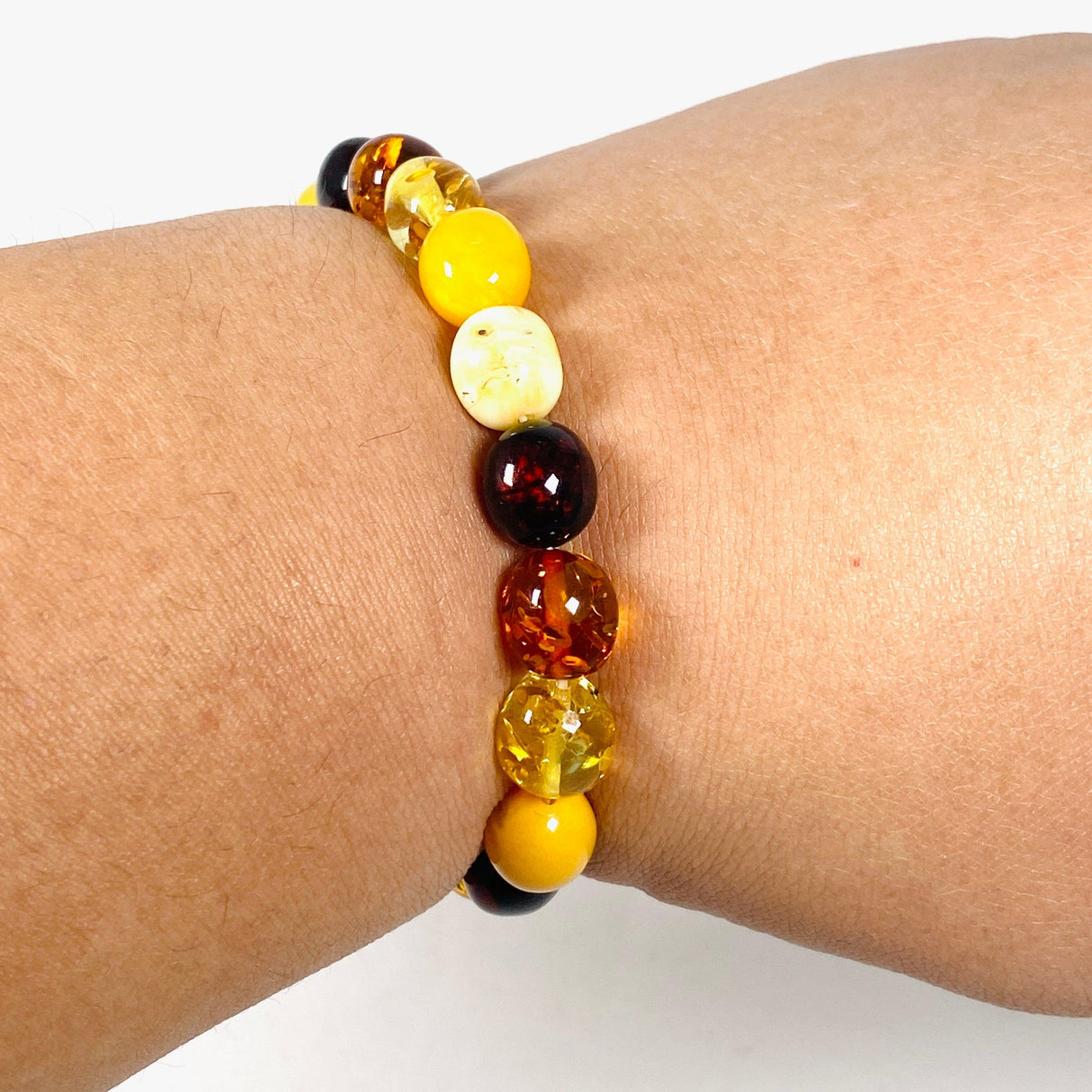 Baltic Amber multi stone 7mm beaded bracelet AMB188 - Nature's Magick