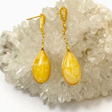 Baltic Butter Amber Gold Plated Earrings AMB279