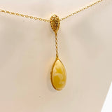 Baltic Butter Amber 18k Gold Plated Necklace AMB277