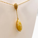 Baltic Butter Amber 18k Gold Plated Necklace AMB277