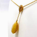 Baltic Butter Amber 18k Gold Plated Necklace AMB277