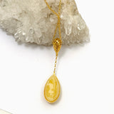 Baltic Butter Amber 18k Gold Plated Necklace AMB277