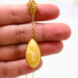 Baltic Butter Amber 18k Gold Plated Necklace AMB277