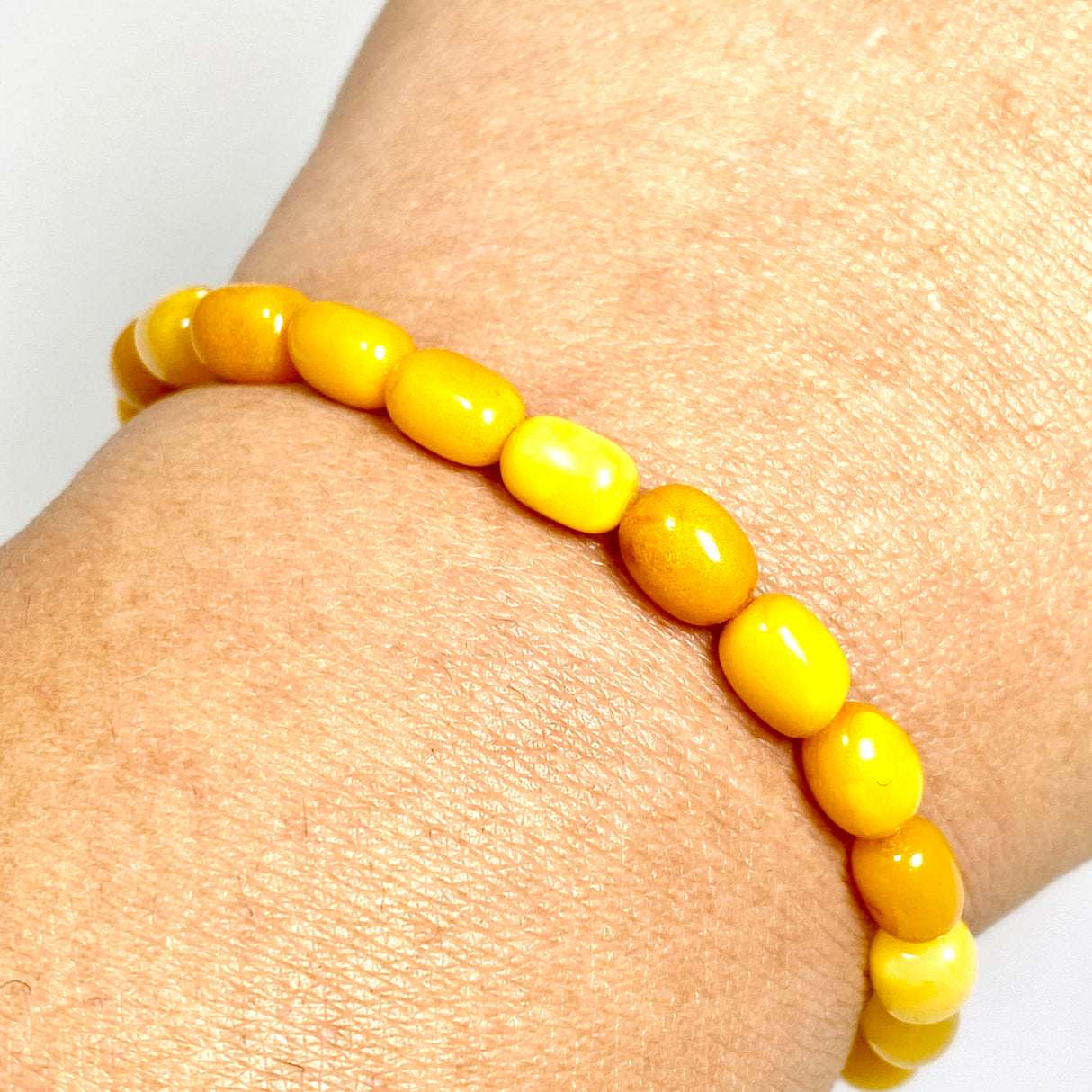 Baltic Butter Amber Oval Beaded Bracelet AMB331