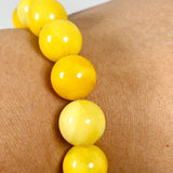 Baltic Butter Amber round beaded 12mm bracelet AMB243 - Nature's Magick