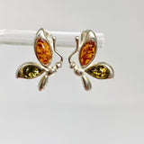 Baltic Amber Butterfly Multi-stone Stud Earrings AMB316
