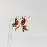 Baltic Amber Butterfly Multi-stone Stud Earrings AMB316