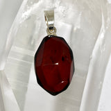 Baltic Cherry Amber Faceted Freeform Pendant AMB359