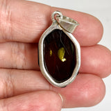 Baltic Cherry Amber Faceted Freeform Pendant AMB359