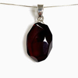 Baltic Cherry Amber Faceted Freeform Pendant AMB359