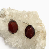 Baltic Cherry Amber Freeform Faceted Earrings AMB298