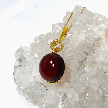 Baltic Cherry Amber Gold Plated Necklace AMB280 - Nature's Magick