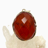 Baltic Cherry Amber Oval Faceted Pendant AMB289