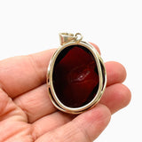 Baltic Cherry Amber Oval Faceted Pendant AMB289