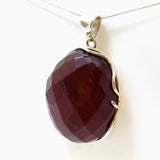 Baltic Cherry Amber Oval Faceted Pendant AMB289