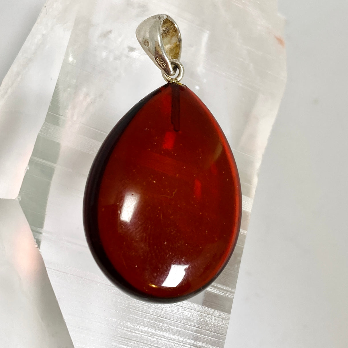 Baltic Cherry Amber Teardrop Pendant AMB358