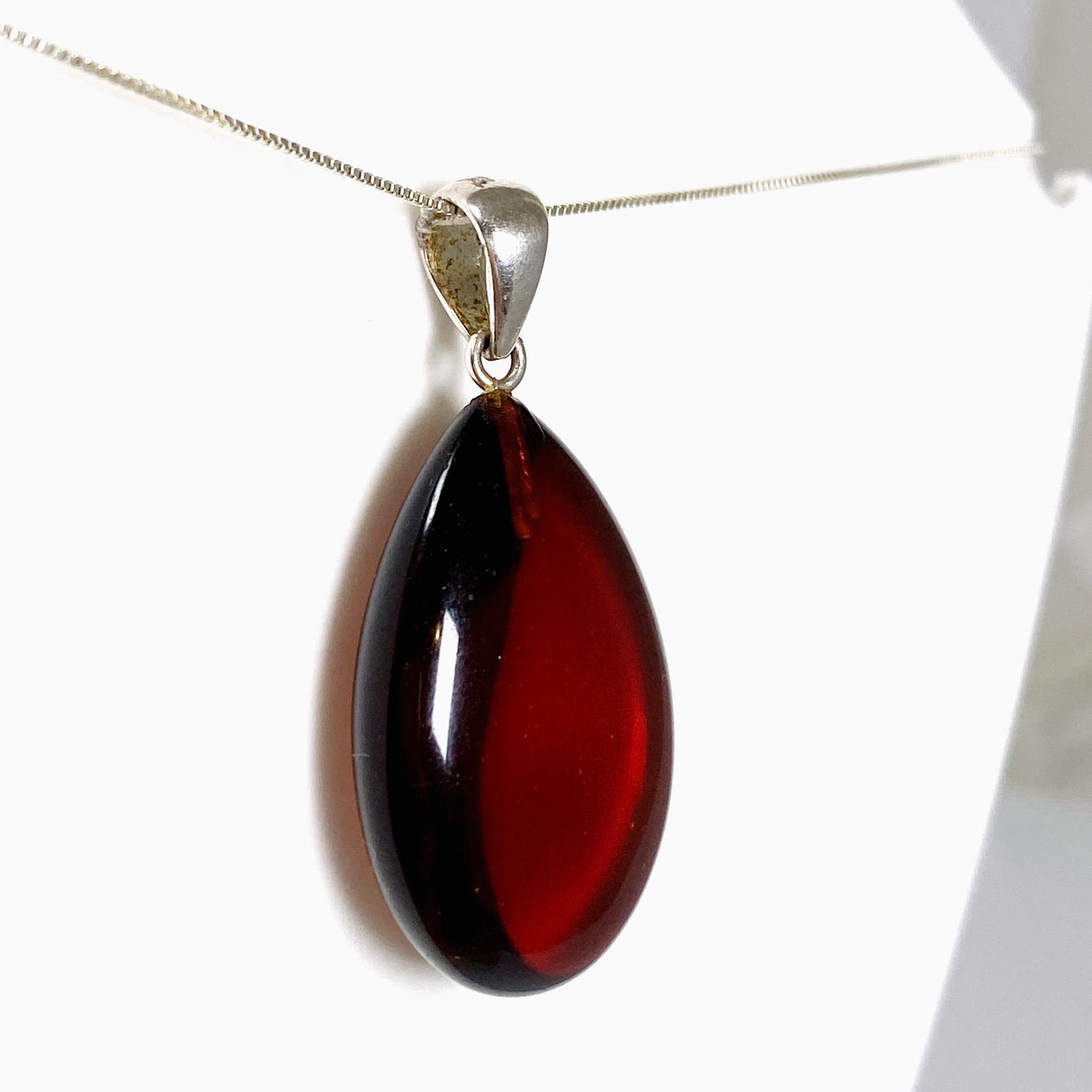 Baltic Cherry Amber Teardrop Pendant AMB358
