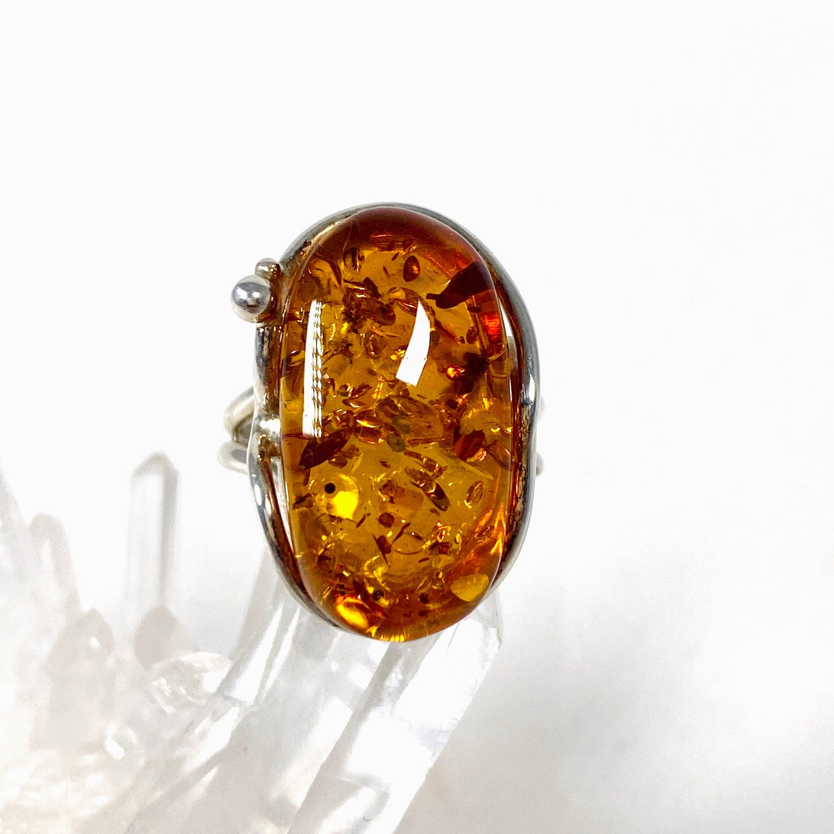Baltic Cognac Amber adjustable ring AMB159 - Nature's Magick
