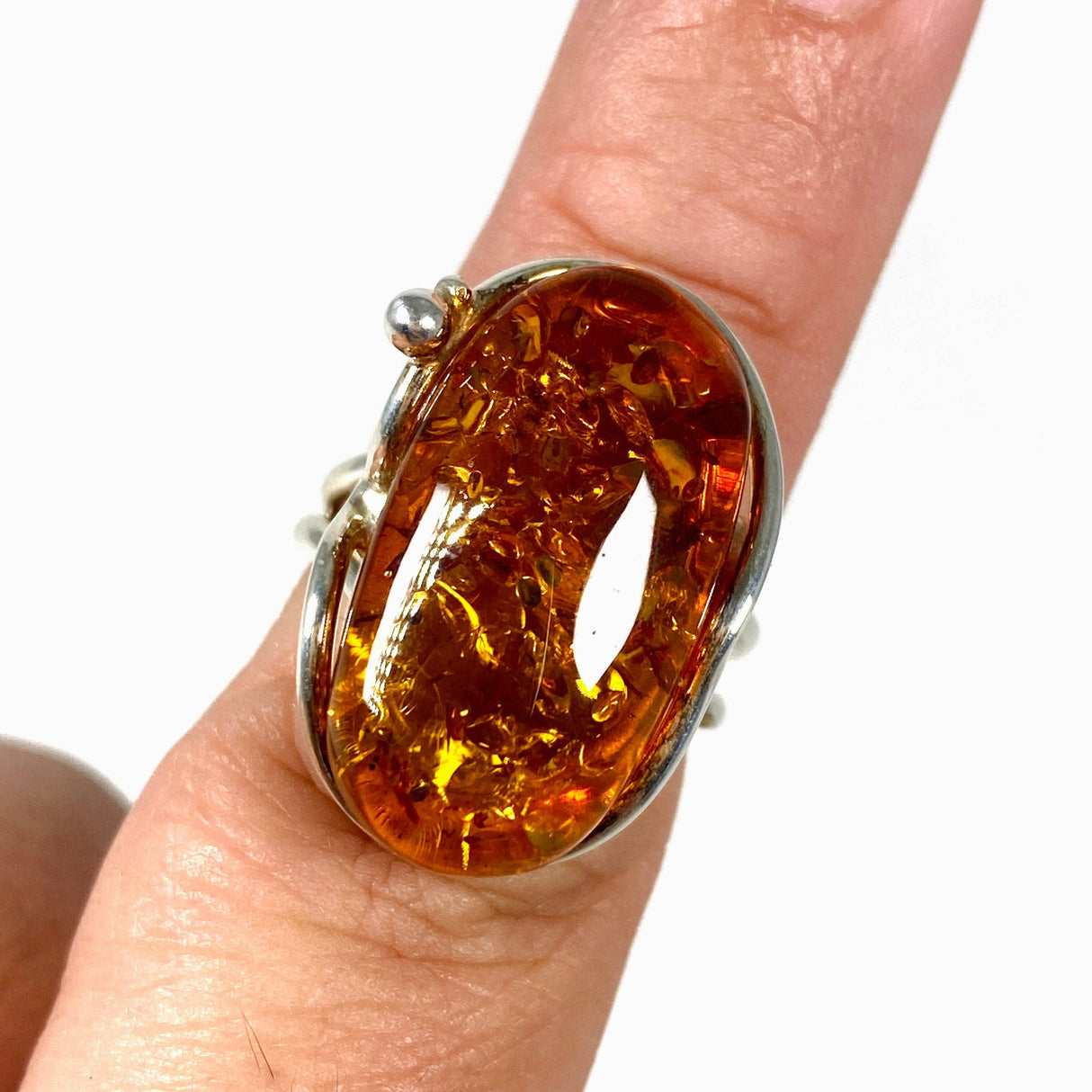 Baltic Cognac Amber adjustable ring AMB159 - Nature's Magick