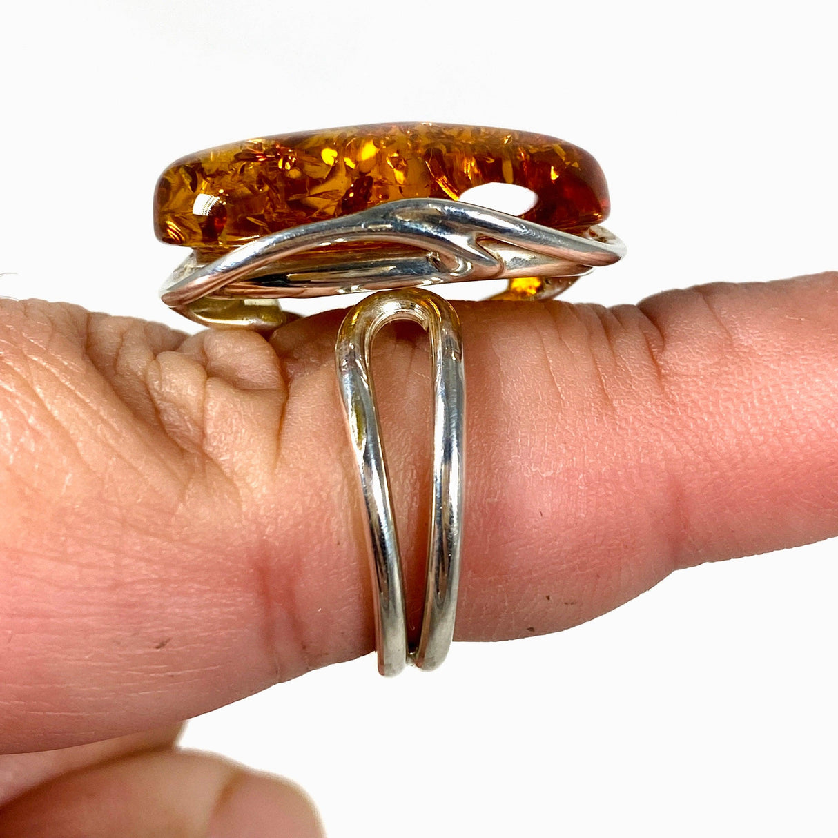 Baltic Cognac Amber adjustable ring AMB159 - Nature's Magick