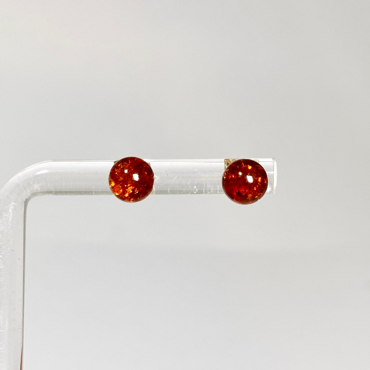 Baltic Cognac Amber Ball Stud Earrings AMB313