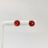Baltic Cognac Amber Ball Stud Earrings AMB313