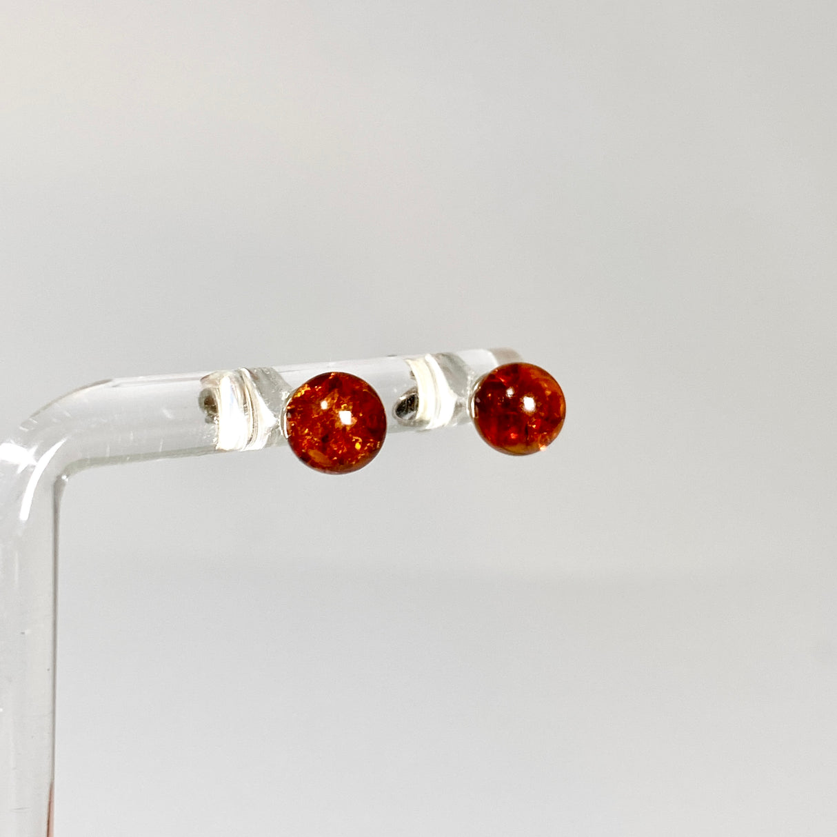 Baltic Cognac Amber Ball Stud Earrings AMB313