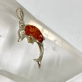 Baltic Cognac Amber Cabochon Dolphin Pendant AMB355