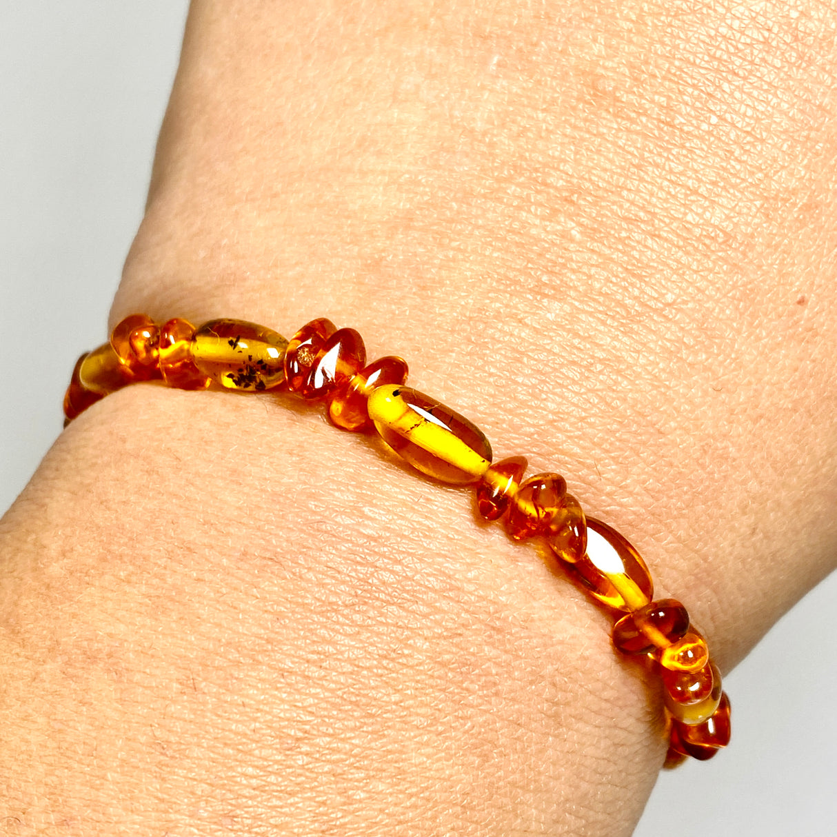 Baltic Cognac Amber Nugget Beaded Bracelet AMB335