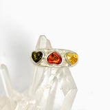 Baltic Amber Heart Cabochon Multi-stone Ring AMB322