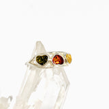 Baltic Amber Heart Cabochon Multi-stone Ring AMB322