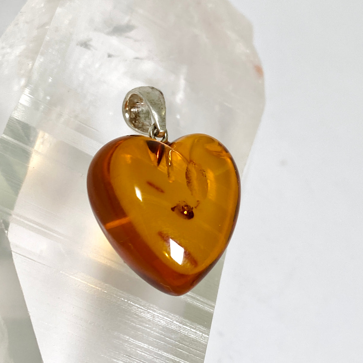Baltic Cognac Amber Heart Pendant AMB340