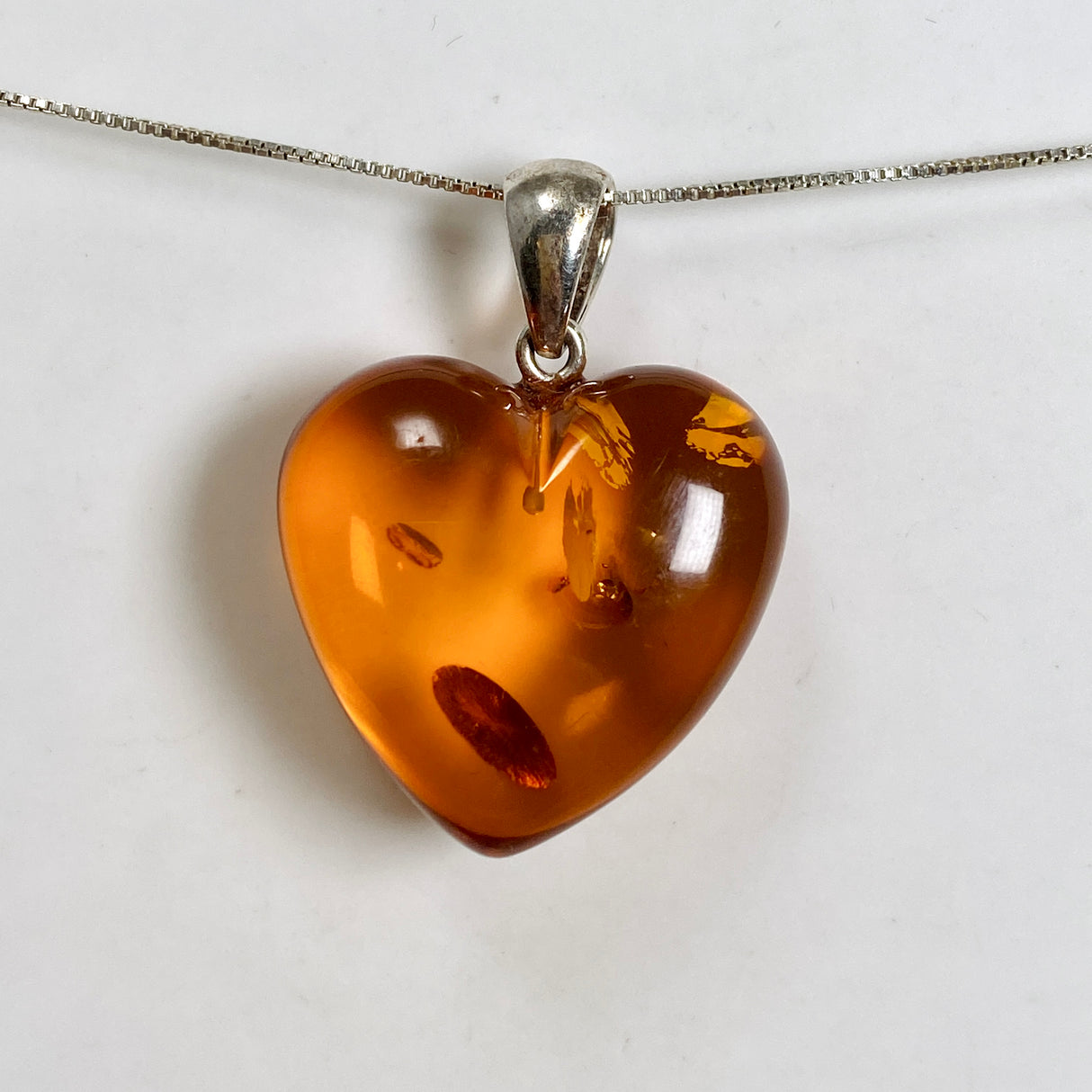 Baltic Cognac Amber Heart Pendant AMB340