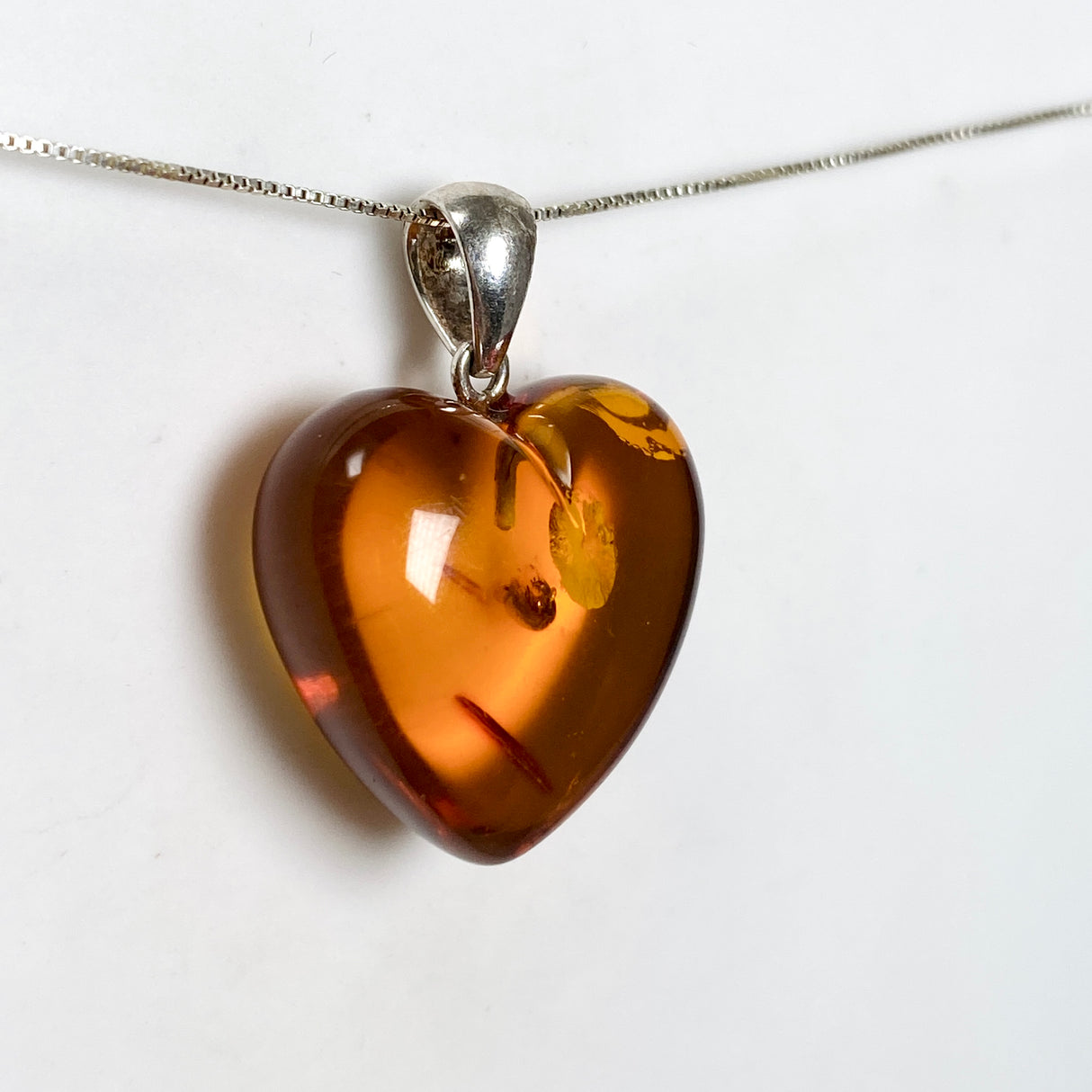 Baltic Cognac Amber Heart Pendant AMB340