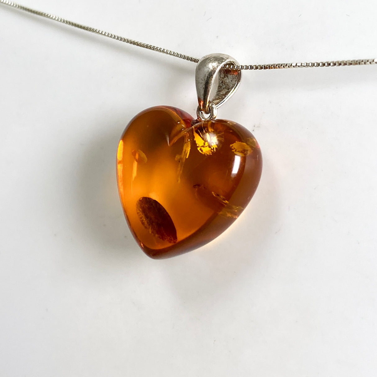 Baltic Cognac Amber Heart Pendant AMB340