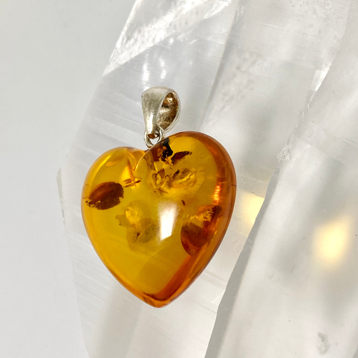 Baltic Cognac Amber Heart Pendant AMB341
