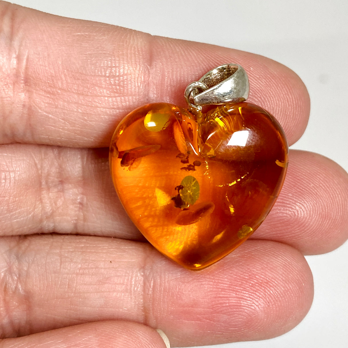 Baltic Cognac Amber Heart Pendant AMB341