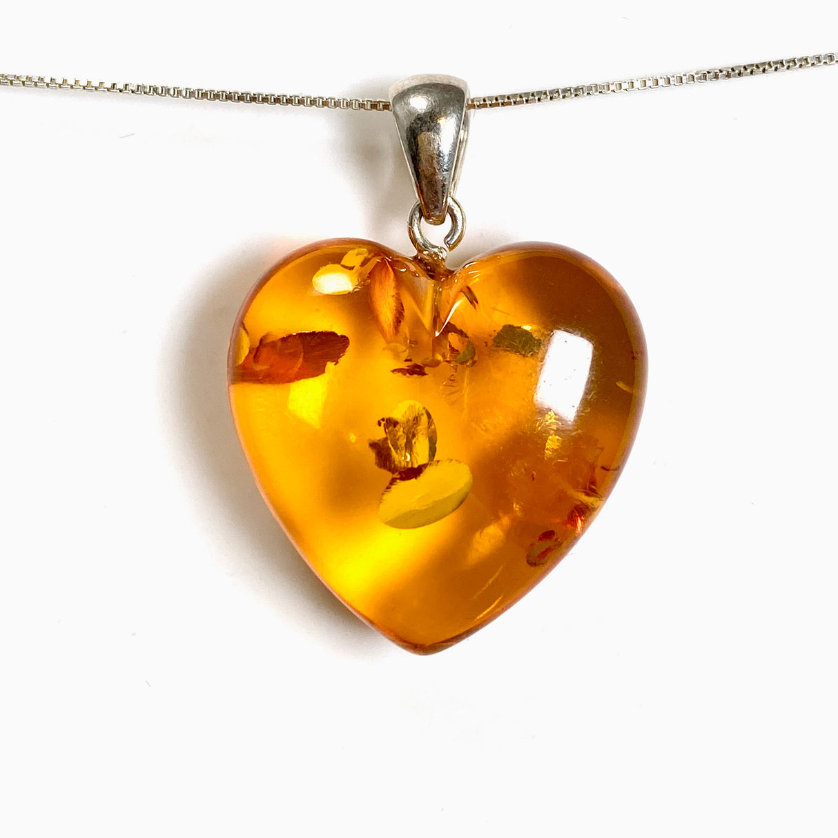 Baltic Cognac Amber Heart Pendant AMB341