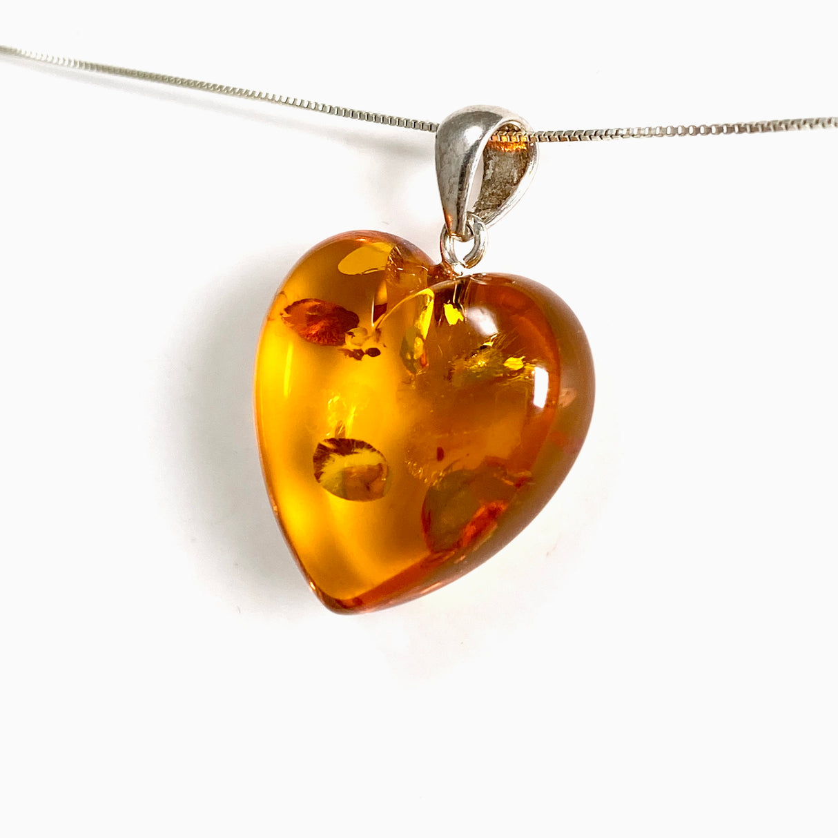 Baltic Cognac Amber Heart Pendant AMB341