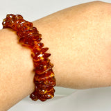 Baltic Cognac Amber Large Chip Beaded Bracelet AMB329