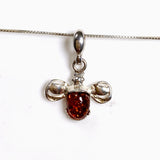 Baltic Cognac Amber Oval Cabochon Bee Pendant AMB347