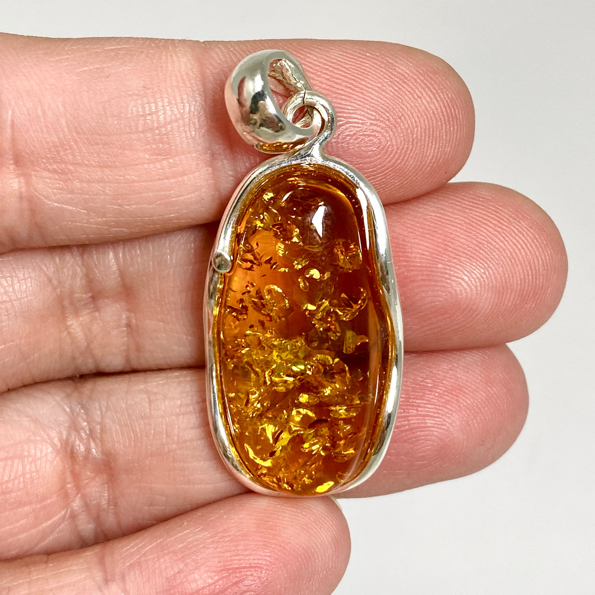 Baltic Cognac Amber Oval Cabochon Pendant AMB344