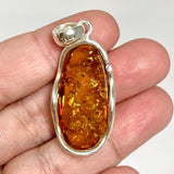 Baltic Cognac Amber Oval Cabochon Pendant AMB344