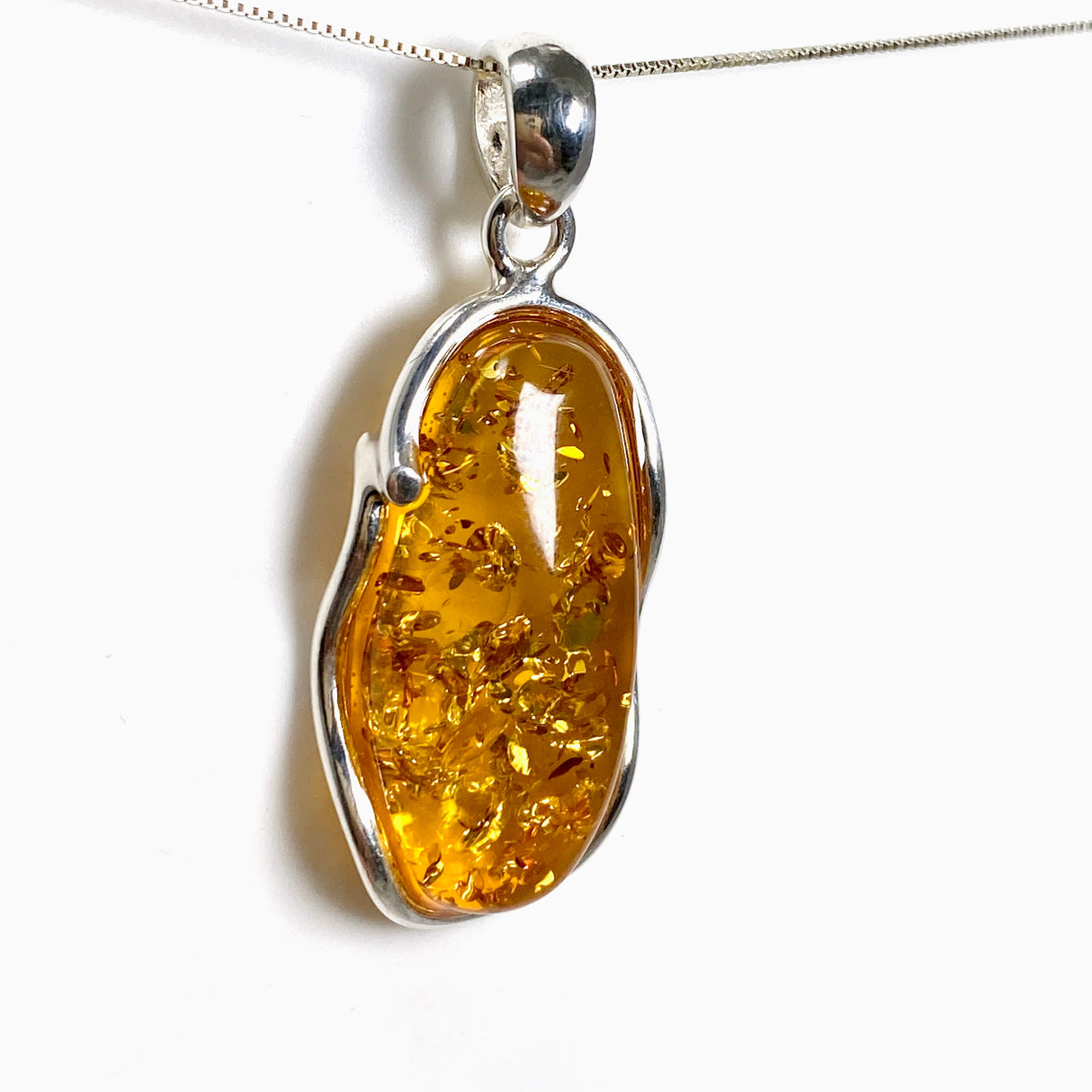 Baltic Cognac Amber Oval Cabochon Pendant AMB344