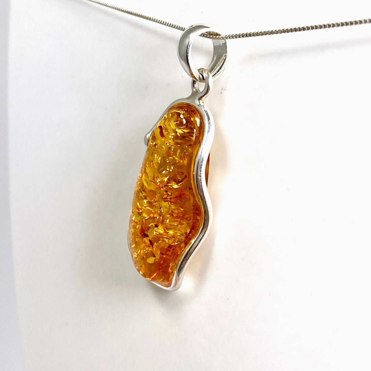 Baltic Cognac Amber Oval Cabochon Pendant AMB344