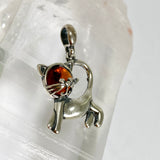 Baltic Cognac Amber Round Cabochon Cat Pendant AMB349