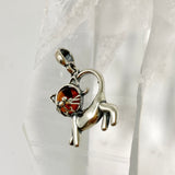 Baltic Cognac Amber Round Cabochon Cat Pendant AMB349